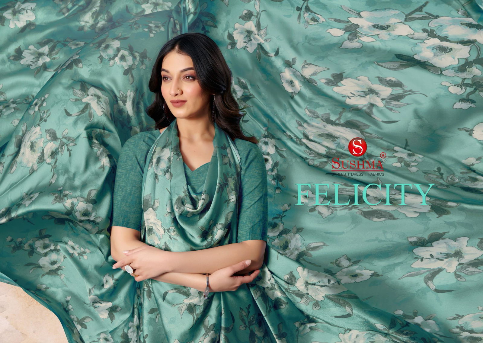 Felicity By Sushma Printed Satin Sarees Wholesale Market In Surat